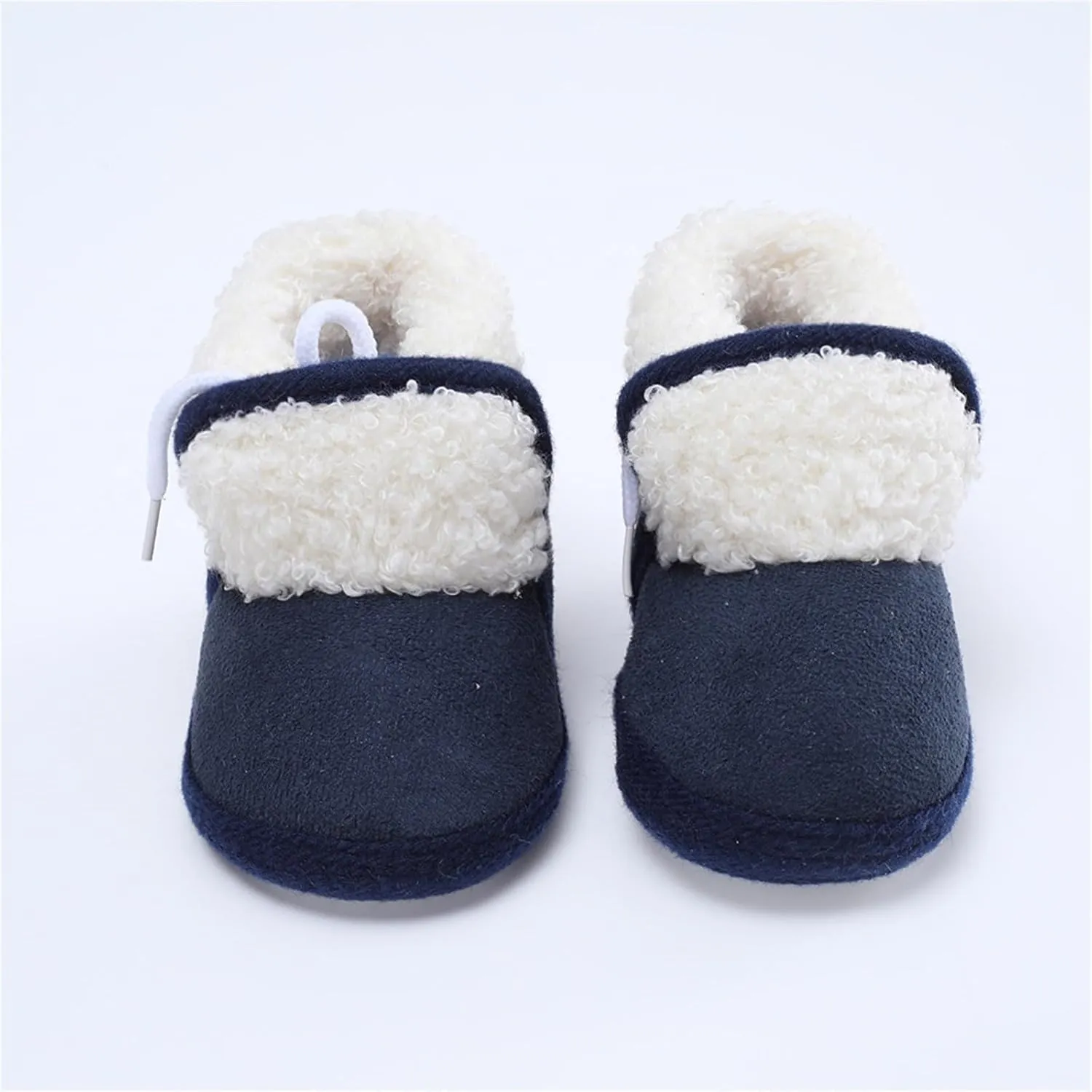 Infant Unisex Warm Fr Lined Soft Boots Baby Winter Ankle Non-Slip Rubber Texture Sole Toddler Winter Snow Shoes