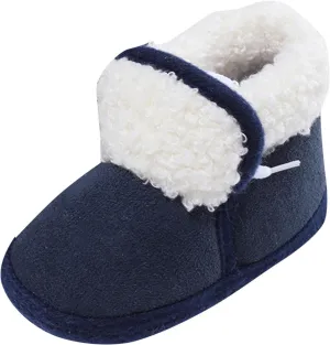 Infant Unisex Warm Fr Lined Soft Boots Baby Winter Ankle Non-Slip Rubber Texture Sole Toddler Winter Snow Shoes