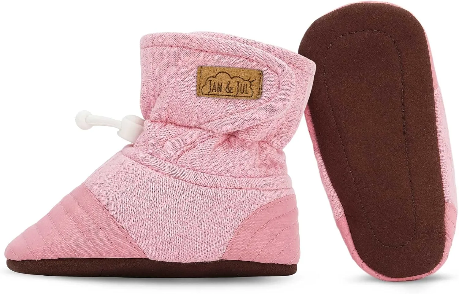 JAN & JUL Adjustable Stay-on Lite Baby Booties, Cotton Blend Slippers for Infant and Toddler
