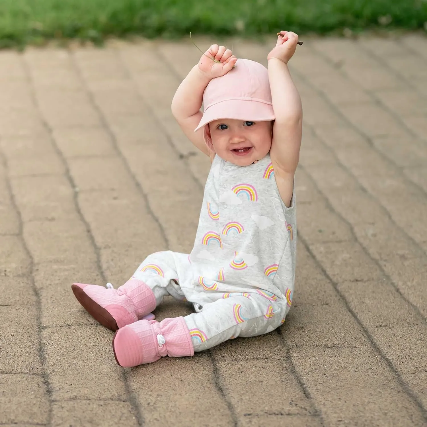 JAN & JUL Adjustable Stay-on Lite Baby Booties, Cotton Blend Slippers for Infant and Toddler