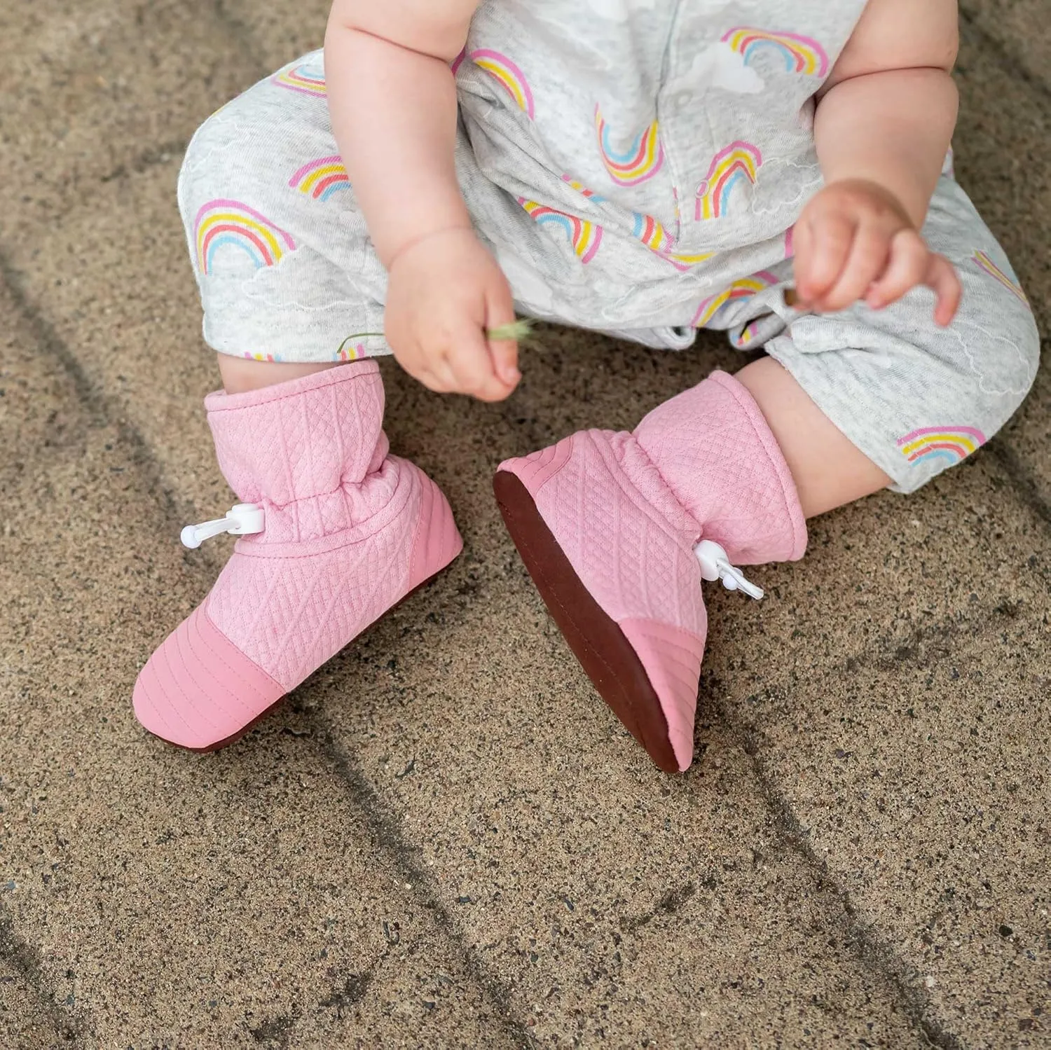 JAN & JUL Adjustable Stay-on Lite Baby Booties, Cotton Blend Slippers for Infant and Toddler
