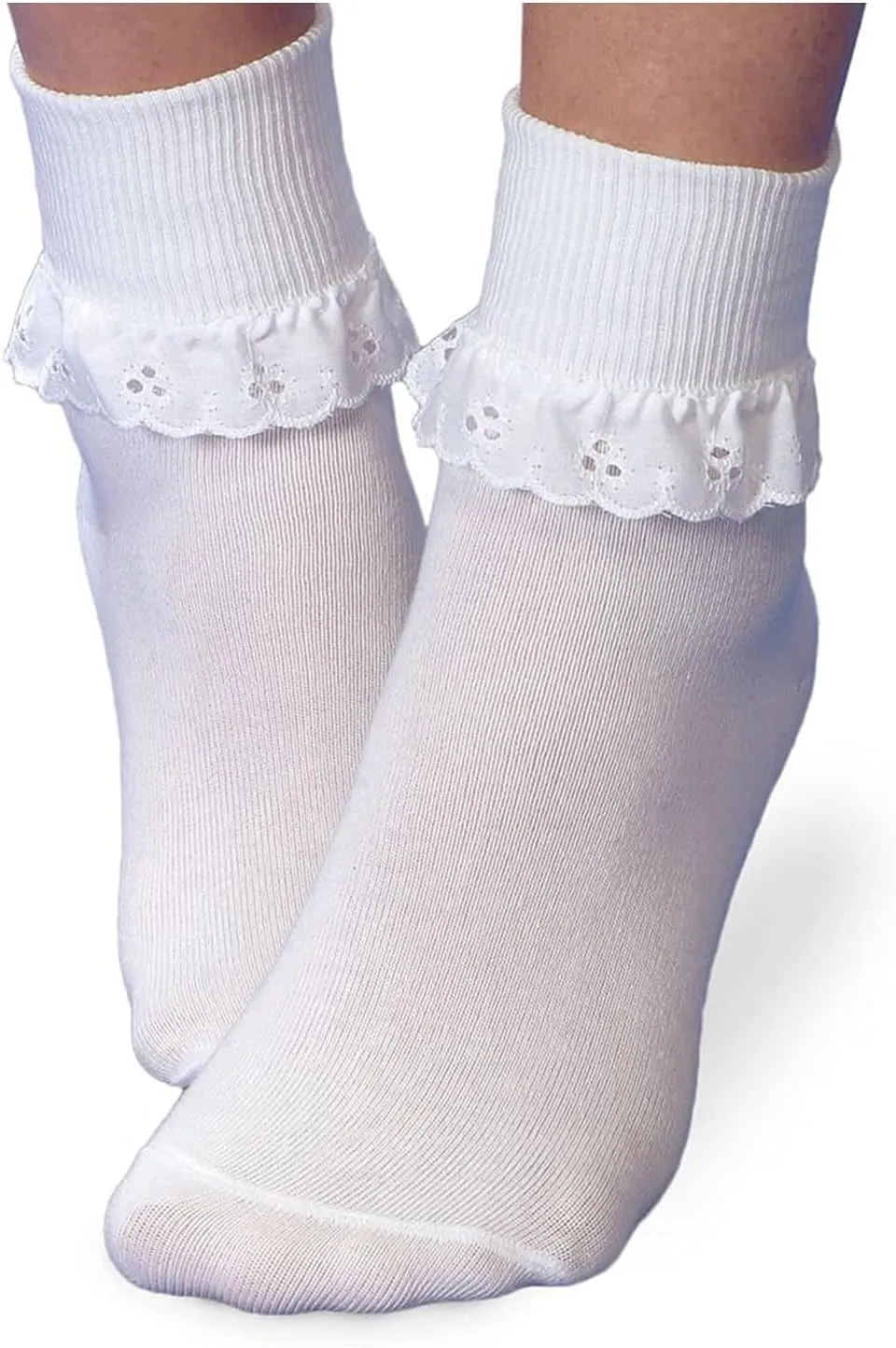 Jefferies Socks Girls Lace Ruffle Princess Tutu School Dress Turn Cuff Socks 6 Pair Pack
