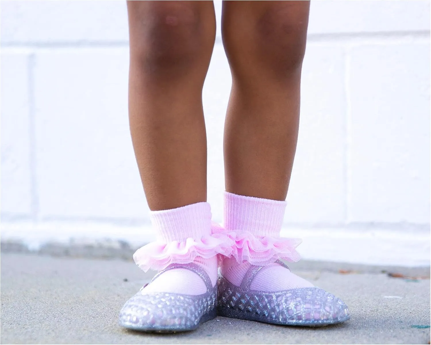 Jefferies Socks Girls Lace Ruffle Princess Tutu School Dress Turn Cuff Socks 6 Pair Pack