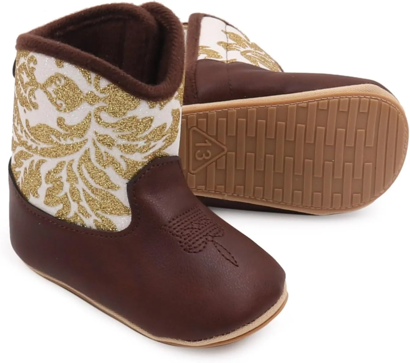 Kids Ankle Boots Leather Western Boots Cowboy Bootie Soft Sole Non Slip Shoes For Baby Infant Toddler Walking Boot