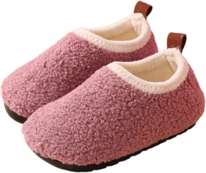 Kids Boys Girls Slippers House Booties Winter Indoor Warm Shoes Non Slip Sole Slippers Soft Plush Furry House Slip