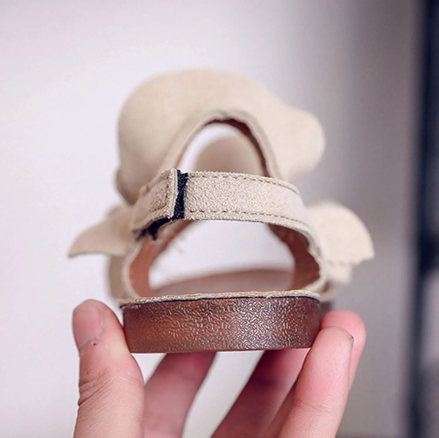Kids Cork Footbed Flat Bottom Sandals Strap Wide Shoes Ruffle Buckle Baby Girls Light Breathable Non Slip Shoesfashio