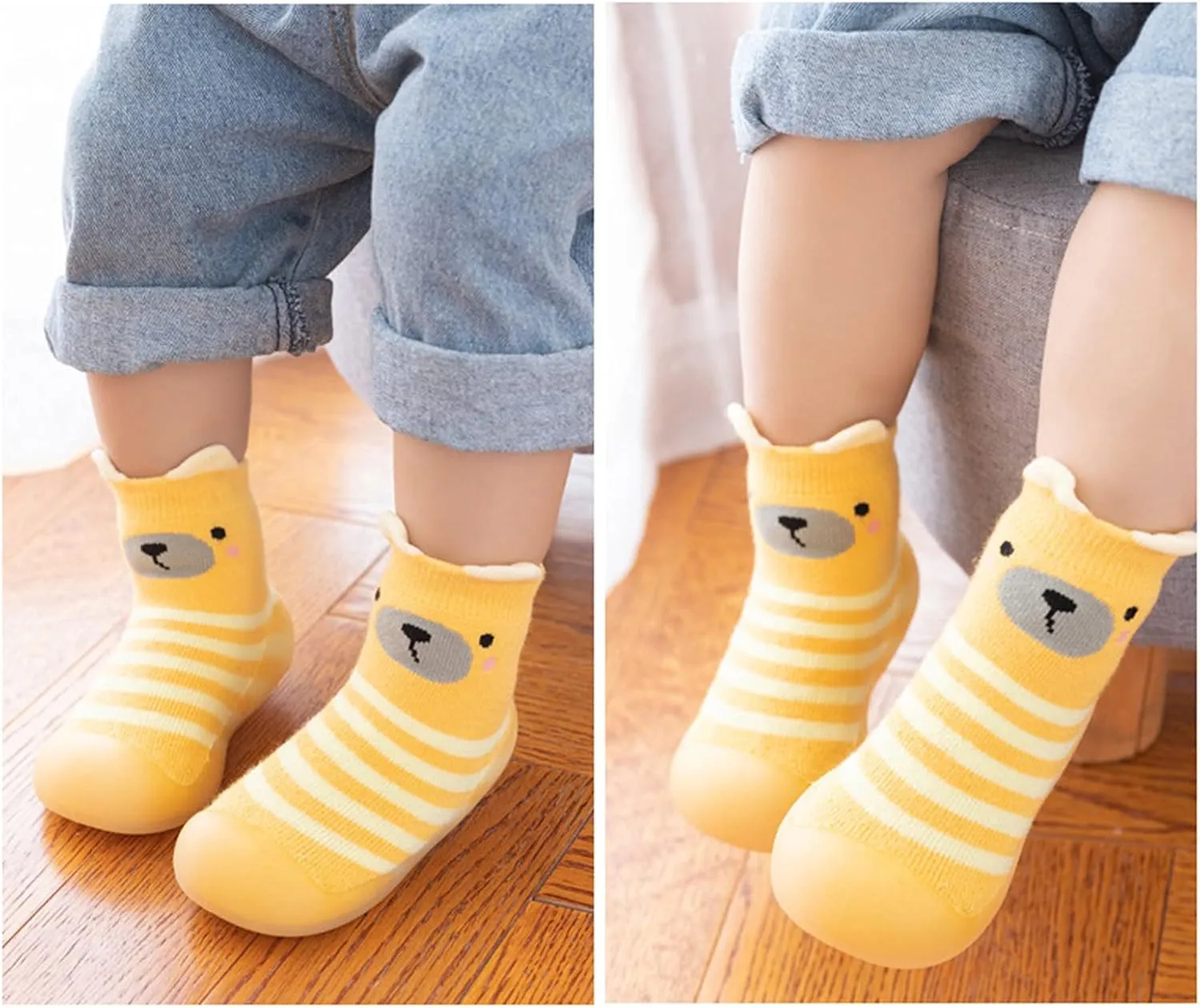 Kids Toddler Baby Boys Girls Solid Warm Knit Soft Sole Rubber Shoes Slipper Stocking Soft Shoes Boys Big Kid