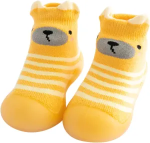 Kids Toddler Baby Boys Girls Solid Warm Knit Soft Sole Rubber Shoes Slipper Stocking Soft Shoes Boys Big Kid