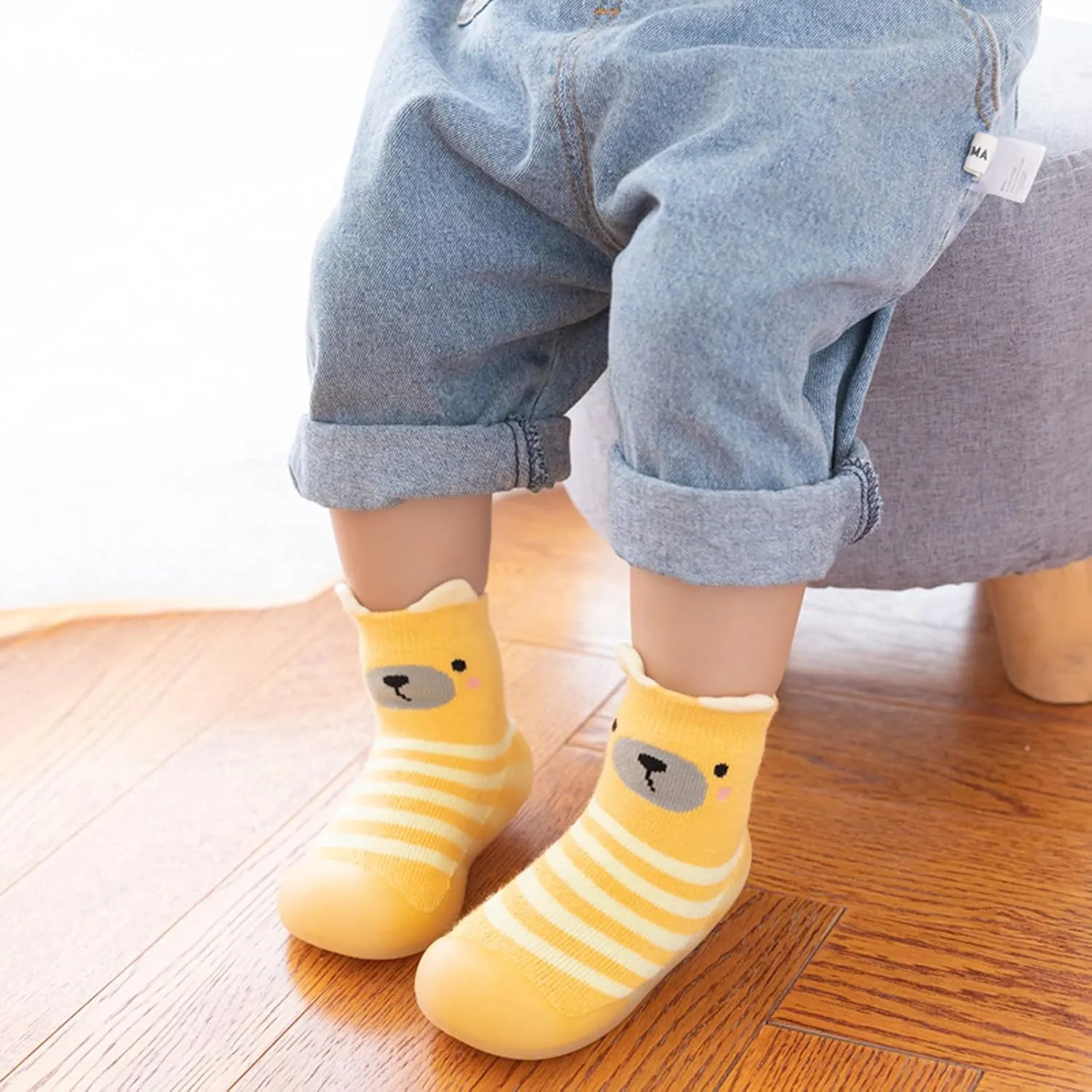 Kids Toddler Baby Boys Girls Solid Warm Knit Soft Sole Rubber Shoes Slipper Stocking Soft Shoes Boys Big Kid