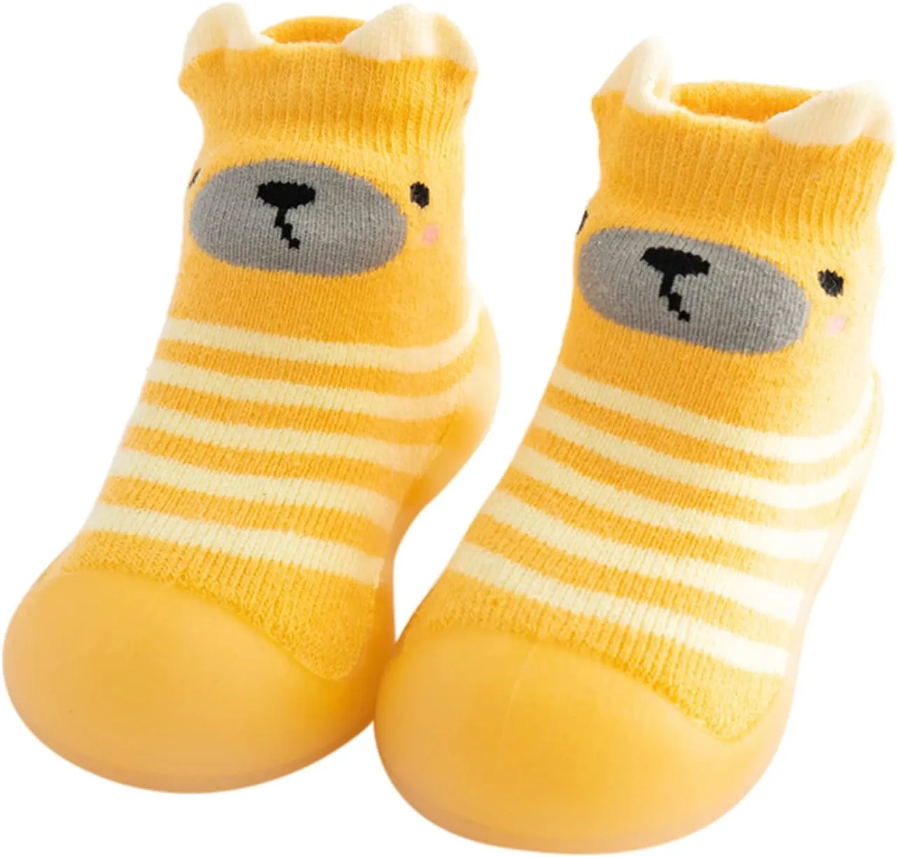 Kids Toddler Baby Boys Girls Solid Warm Knit Soft Sole Rubber Shoes Slipper Stocking Soft Shoes Boys Big Kid