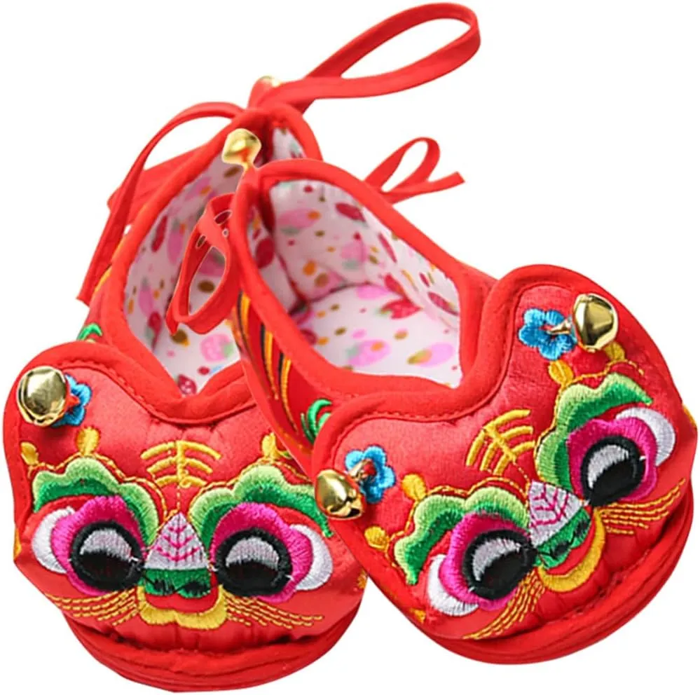 Kisangel Animal Asian Sock Baby Tiger Shoes Chinese New Year Shoes Newborn Infant Boy Girl Shoes Lovely Tiger Head Shoes for Traditional Spring Festival Party Decor 16 Asian Lion Shoe