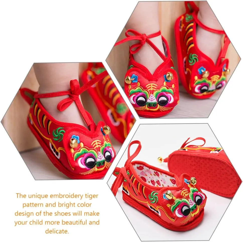 Kisangel Animal Asian Sock Baby Tiger Shoes Chinese New Year Shoes Newborn Infant Boy Girl Shoes Lovely Tiger Head Shoes for Traditional Spring Festival Party Decor 16 Asian Lion Shoe