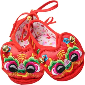 Kisangel Animal Asian Sock Baby Tiger Shoes Chinese New Year Shoes Newborn Infant Boy Girl Shoes Lovely Tiger Head Shoes for Traditional Spring Festival Party Decor 16 Asian Lion Shoe