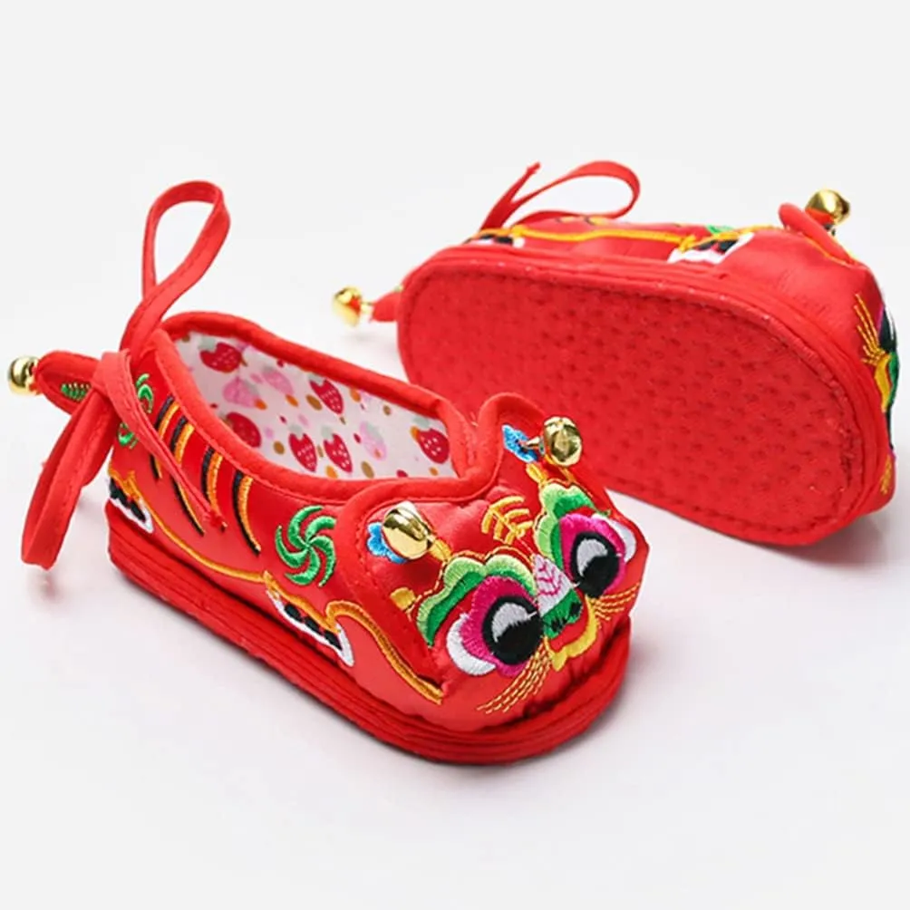 Kisangel Animal Asian Sock Baby Tiger Shoes Chinese New Year Shoes Newborn Infant Boy Girl Shoes Lovely Tiger Head Shoes for Traditional Spring Festival Party Decor 16 Asian Lion Shoe