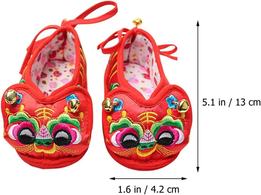 Kisangel Animal Asian Sock Baby Tiger Shoes Chinese New Year Shoes Newborn Infant Boy Girl Shoes Lovely Tiger Head Shoes for Traditional Spring Festival Party Decor 16 Asian Lion Shoe
