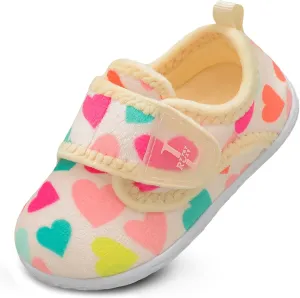 L-RUN Toddler Slippers for Girls Boys Warm Household Shoes Kids Winter Slippers with Microfleece Lining for Indoor Outdoor