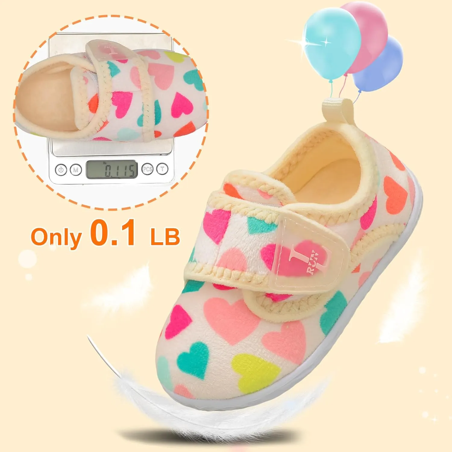 L-RUN Toddler Slippers for Girls Boys Warm Household Shoes Kids Winter Slippers with Microfleece Lining for Indoor Outdoor