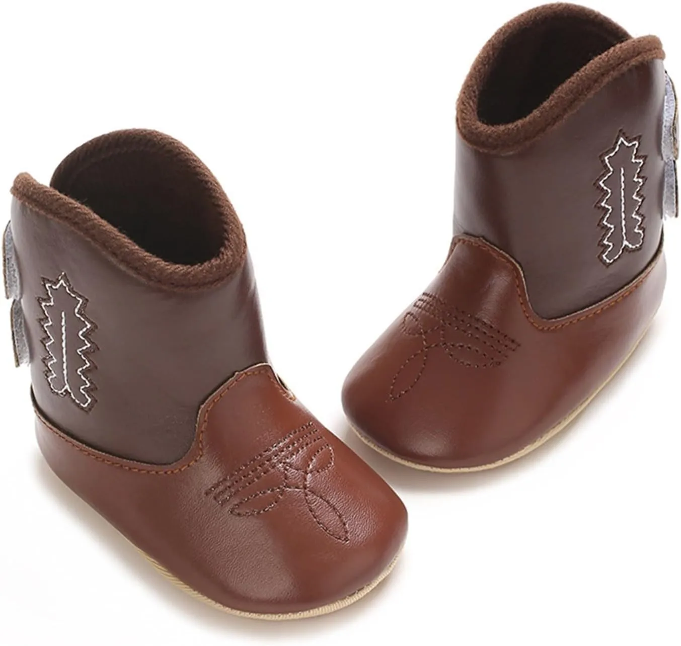 Leather Western Boots Cowboy Bootie Soft Sole Non Slip Shoes for Baby Infant Toddler Girls Boys Baby Shoes Boy Size 5