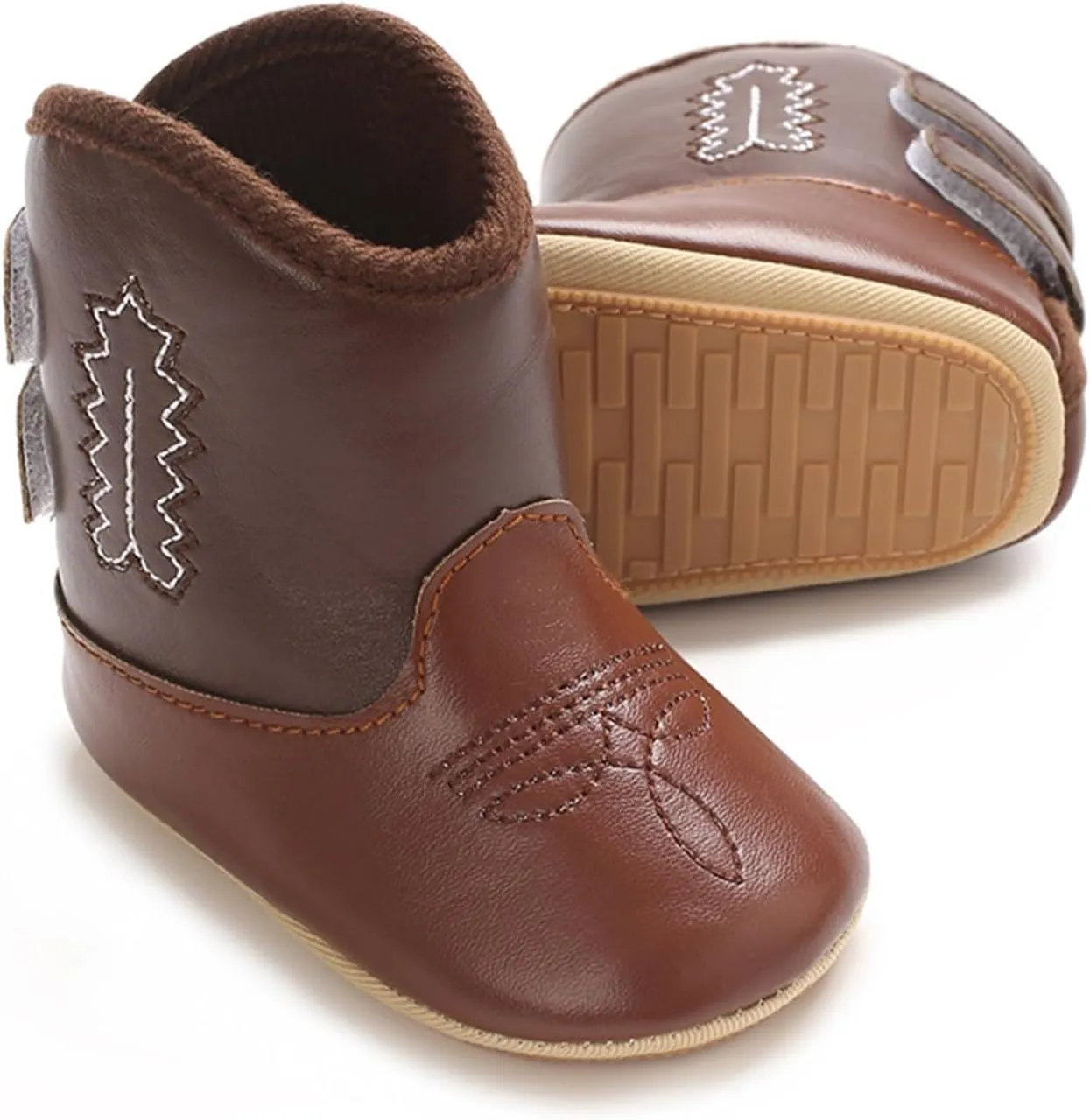 Leather Western Boots Cowboy Bootie Soft Sole Non Slip Shoes for Baby Infant Toddler Girls Boys Baby Shoes Boy Size 5