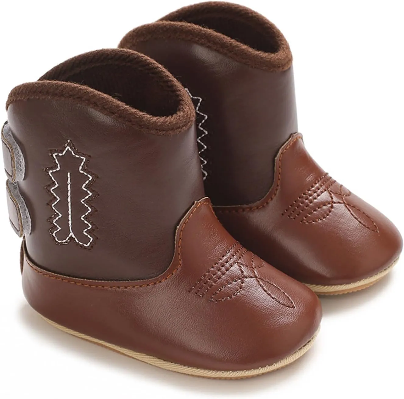 Leather Western Boots Cowboy Bootie Soft Sole Non Slip Shoes for Baby Infant Toddler Girls Boys Baby Shoes Boy Size 5