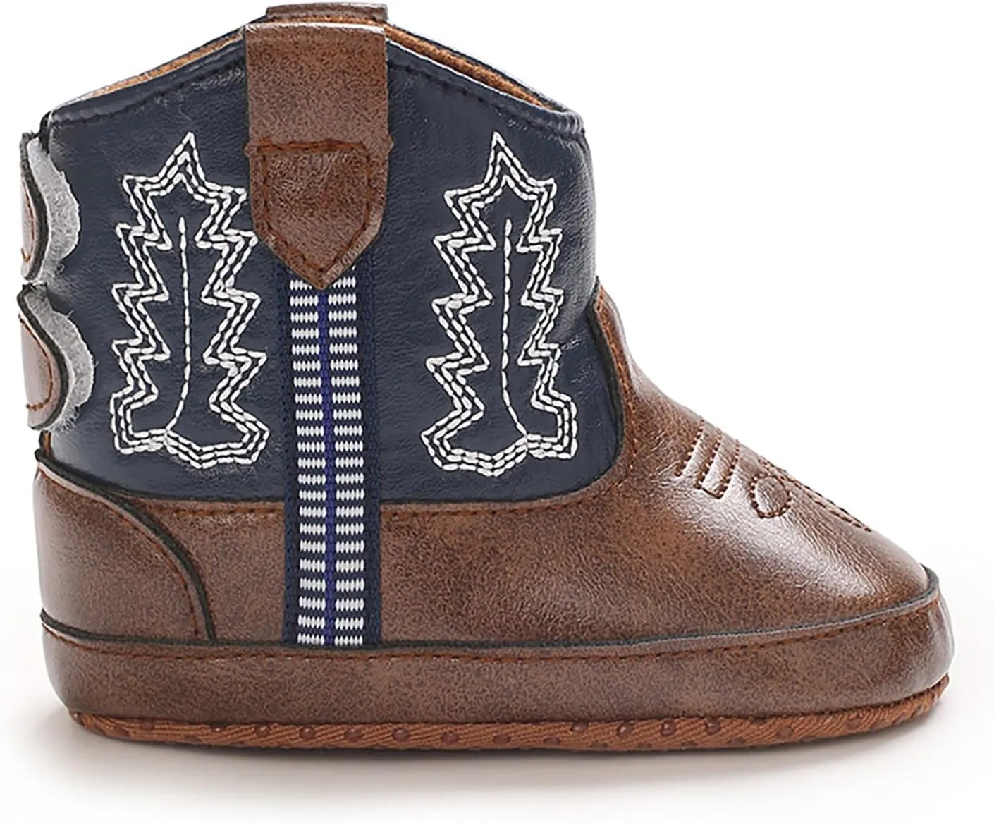 Leather Western Boots Cowboy Bootie Soft Sole Non-Slip Shoes for Baby Infant Toddler Girls Boys Newborn