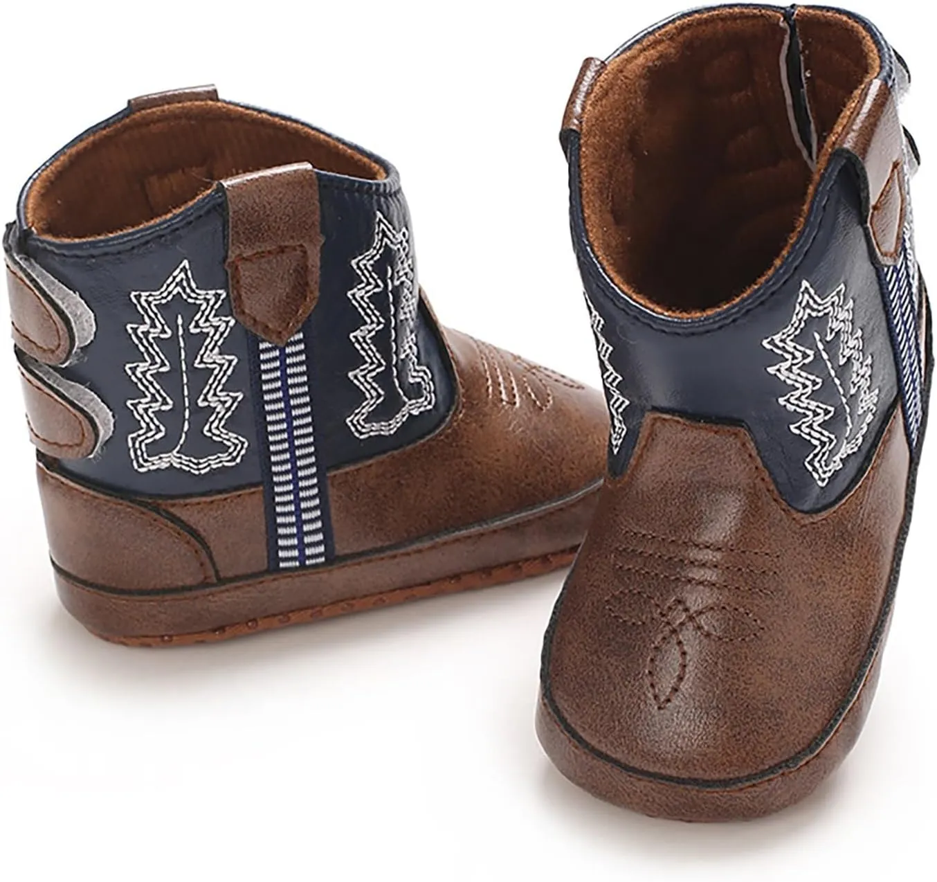 Leather Western Boots Cowboy Bootie Soft Sole Non-Slip Shoes for Baby Infant Toddler Girls Boys Newborn
