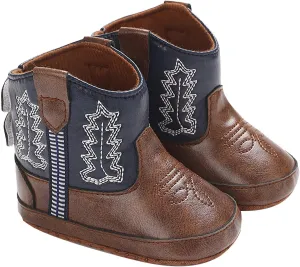Leather Western Boots Cowboy Bootie Soft Sole Non-Slip Shoes for Baby Infant Toddler Girls Boys Newborn