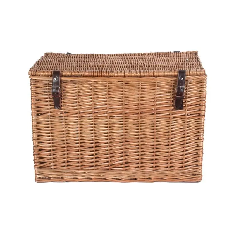 Lidded Storage Hamper "24 with Leather Straps 042 by Willow