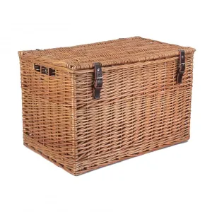 Lidded Storage Hamper "24 with Leather Straps 042 by Willow