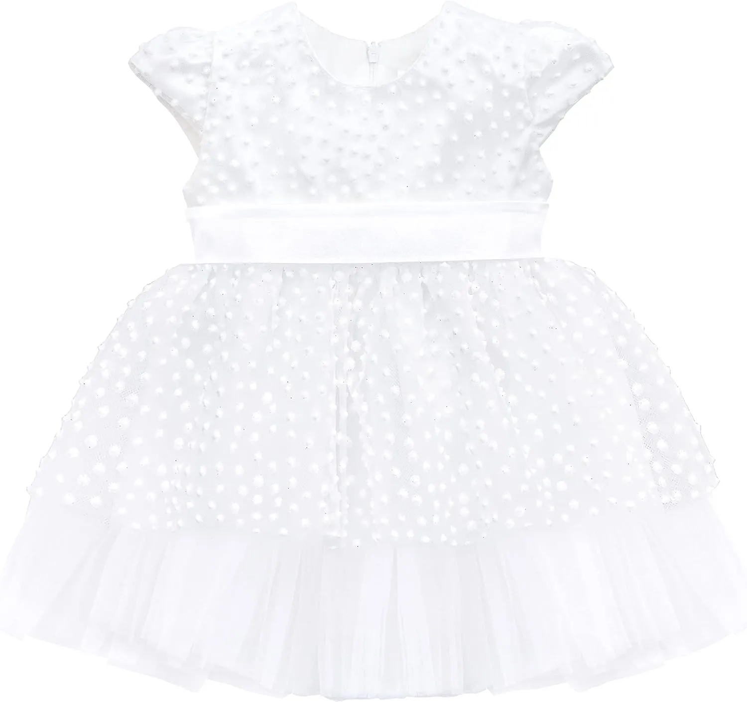 Lilax Baby Girls Glitter Tulle Dress, Sparkle Polka Dots Princess Gown with Matching Headband and Shoes