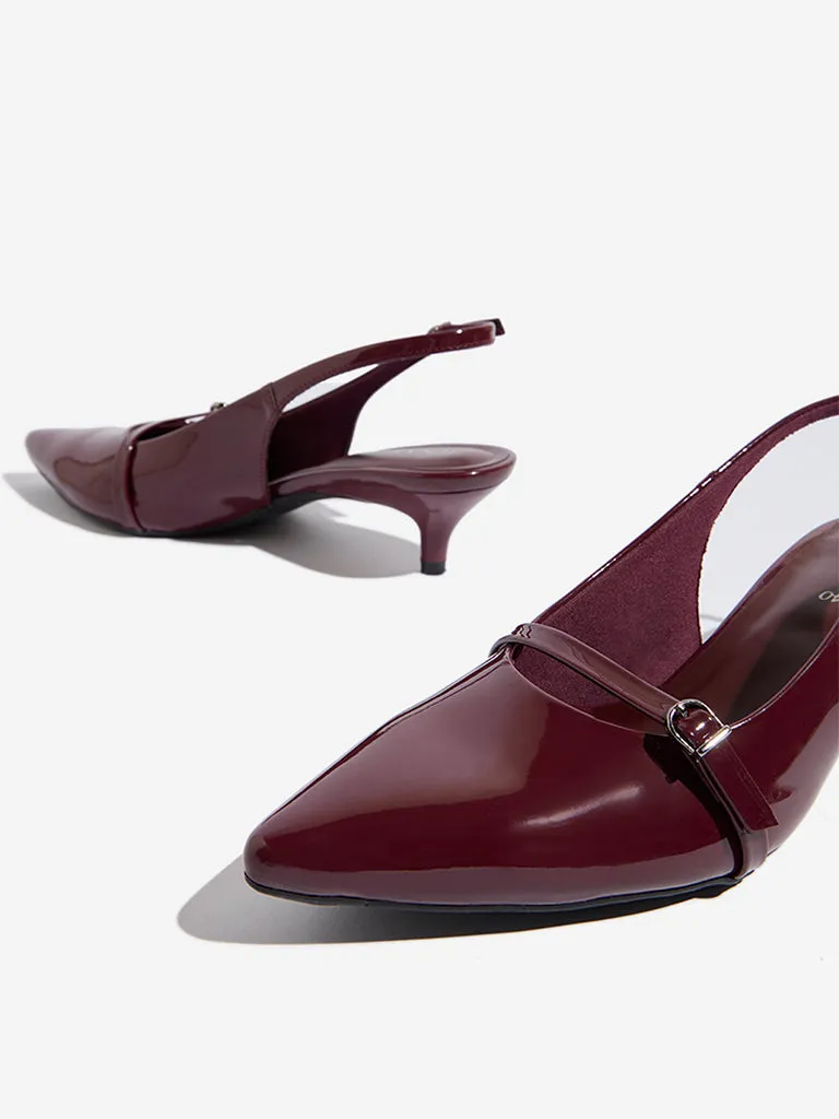 LUNA BLU Burgundy Slingback Mules