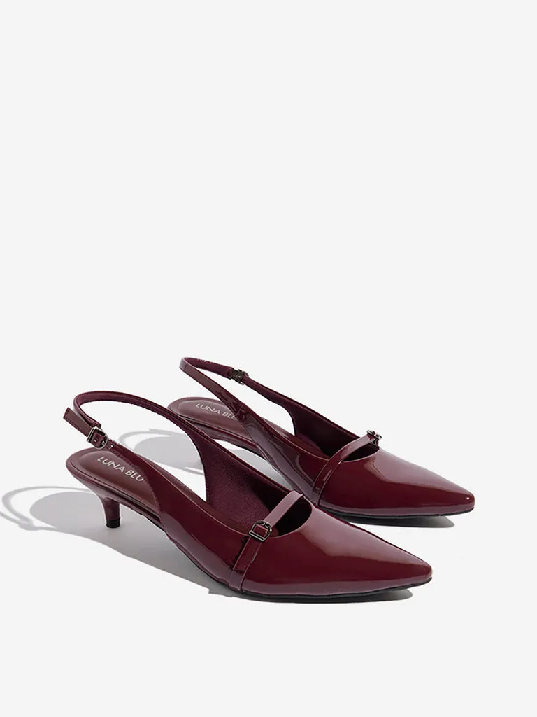 LUNA BLU Burgundy Slingback Mules