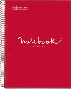 Miquelrius Notebook 1 Subject A4 100 Sheets Pillar Red