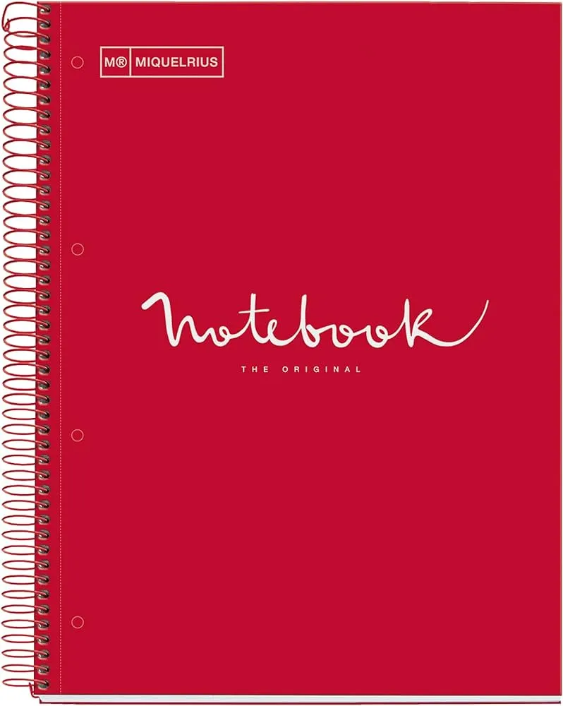 Miquelrius Notebook 1 Subject A4 100 Sheets Pillar Red