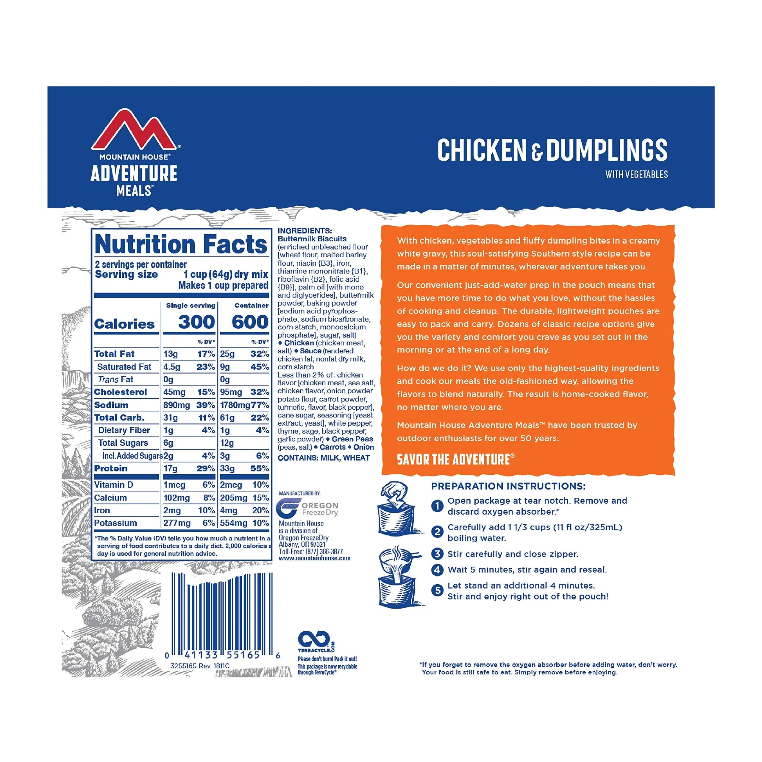 Mountain House - Chicken and Dumplings Pouch - 6 Pack