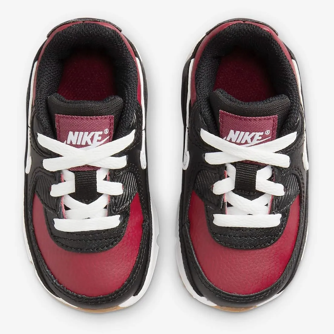 Nike Air Max 90 LTR Baby/Toddler Shoes (CD6868-024, Black/Team Red/Gum Light Brown/White)