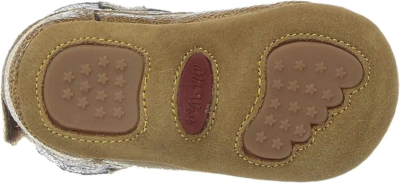 Old West Kids Boots Unisex-Baby Poppets Leather Boots with Velcro Closure