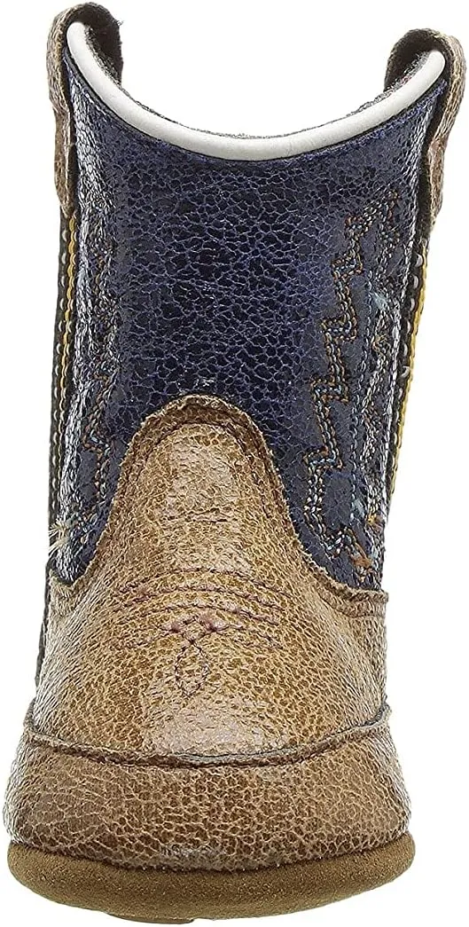 Old West Kids Boots Unisex-Baby Poppets Leather Boots with Velcro Closure