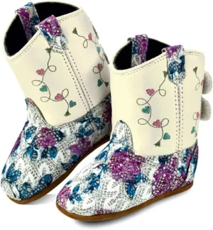 Old West Unisex-Baby Poppets Leather Boots with Velcro Closure