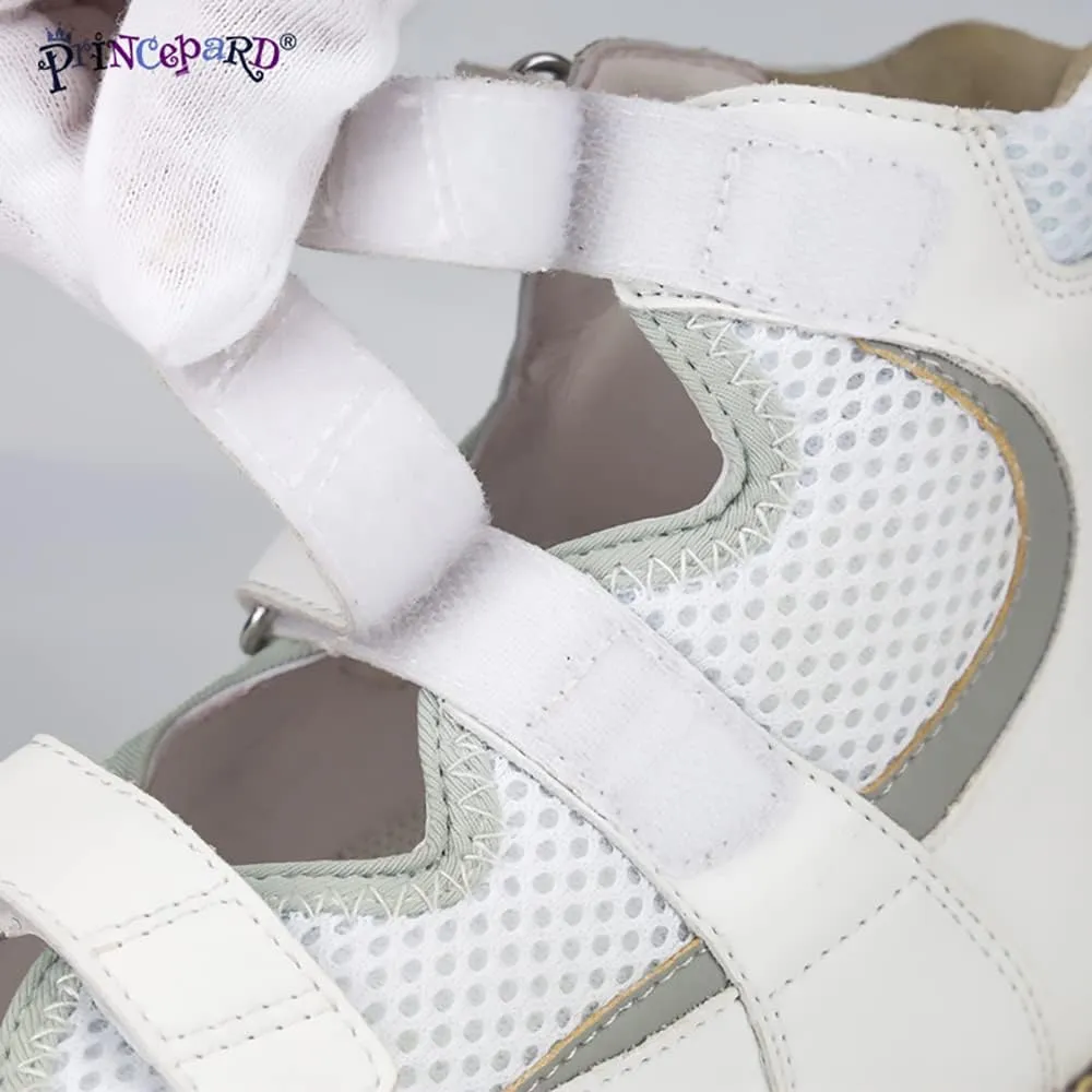 Orthopedic Shoes for Toddlers and Kids, Corrective Summer High Top White Sandals for Children with Arch and Ankle Support