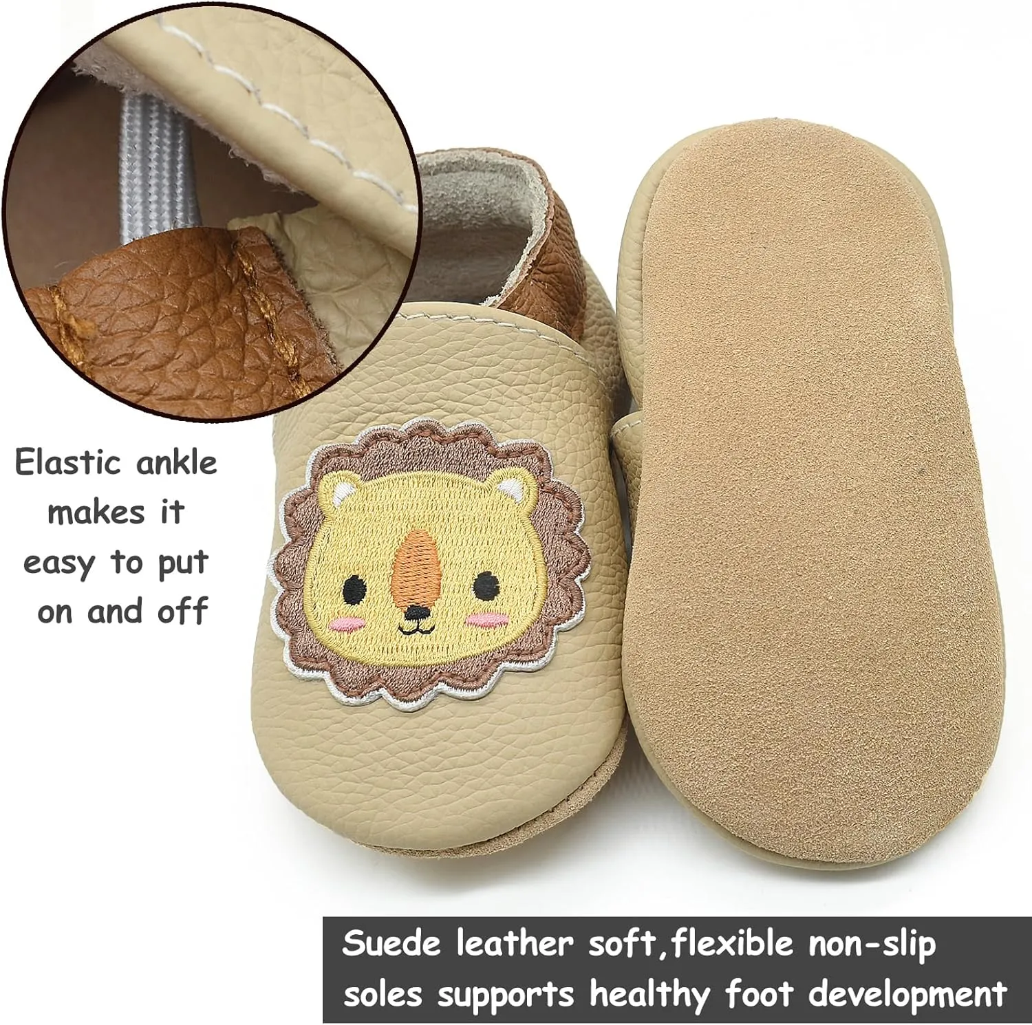 Owlowla Baby Soft Sole Leather Crib Shoes Infant Toddler Pre-Walker Shoes Boy Girl 