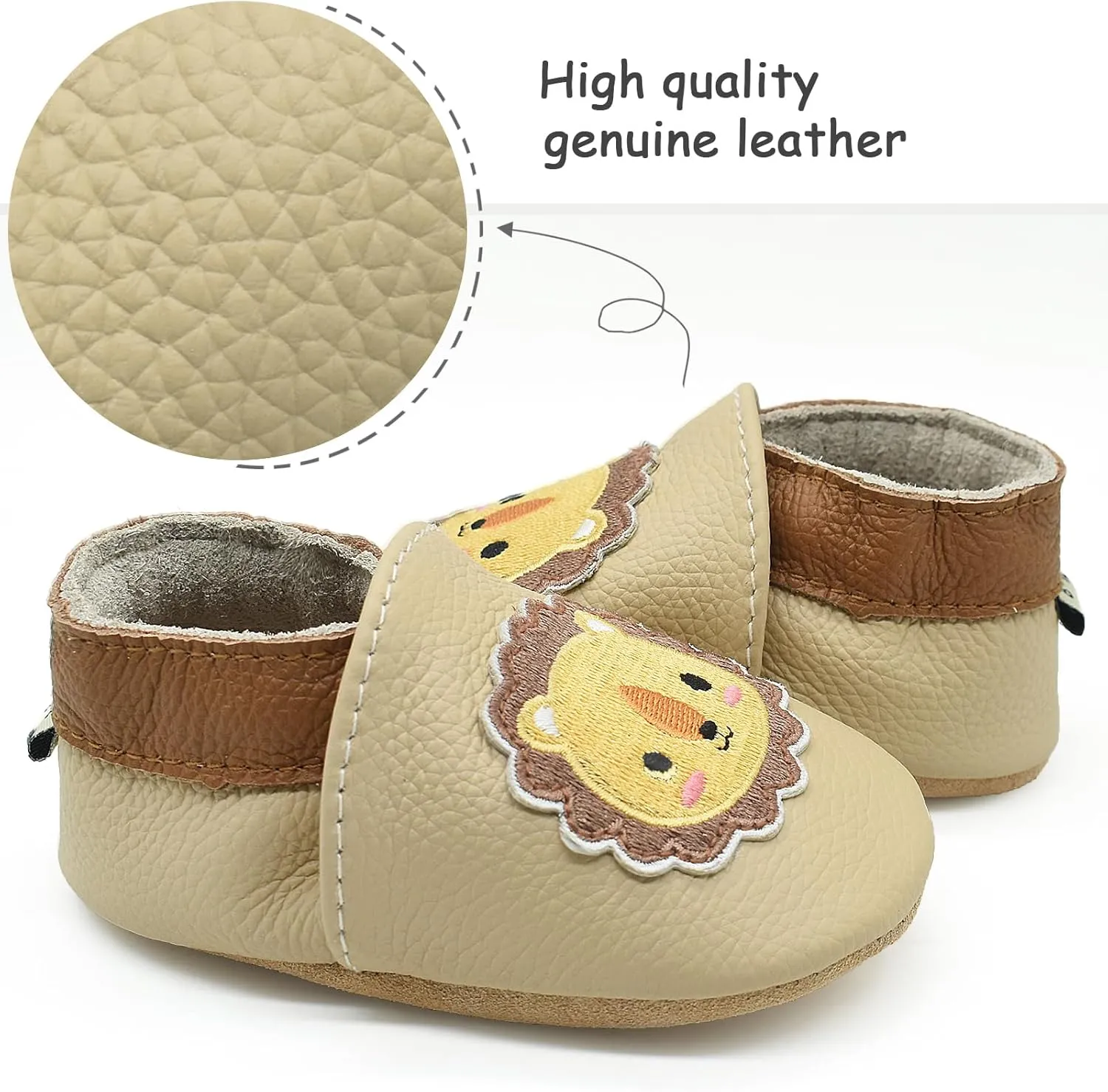 Owlowla Baby Soft Sole Leather Crib Shoes Infant Toddler Pre-Walker Shoes Boy Girl 
