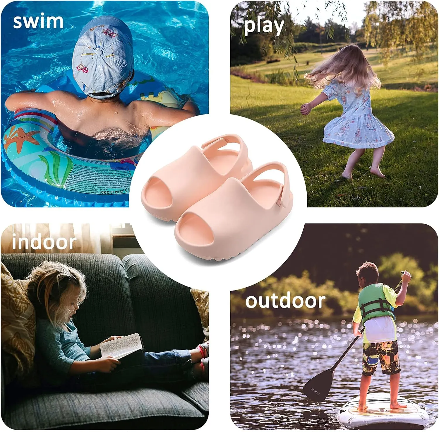 Panegy Baby Slippers Sandals Shower Quick Drying Cloud Slippers Platform Shoes