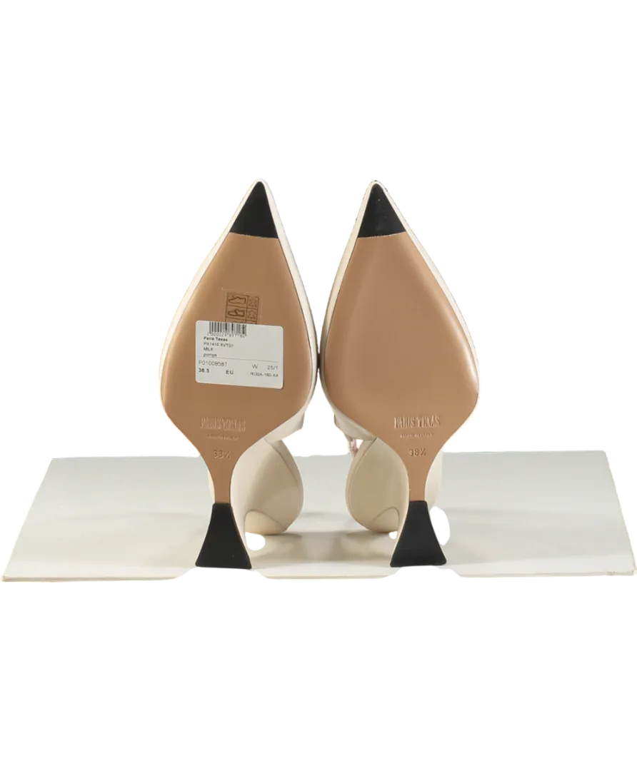 Paris Texas Ivory White Nina 105 Leather Slingback Court Shoes UK 5.5 EU 38.5 
