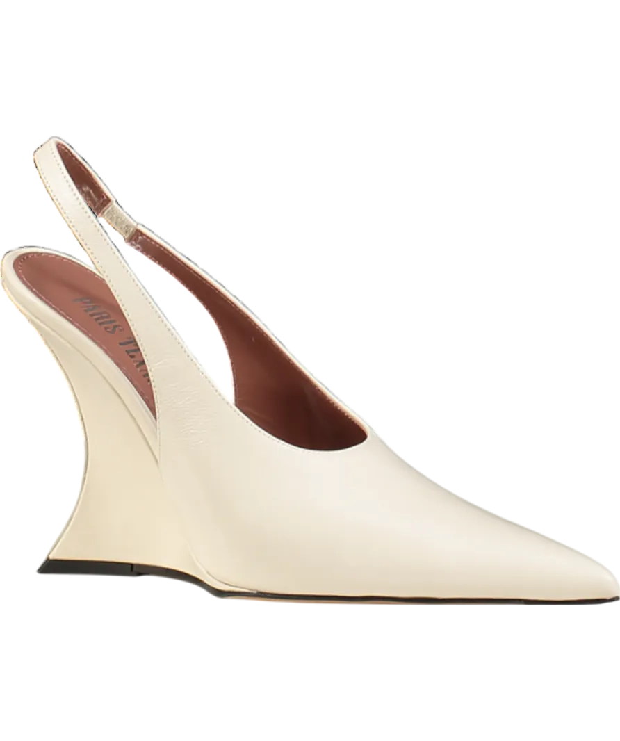Paris Texas Ivory White Nina 105 Leather Slingback Court Shoes UK 5.5 EU 38.5 