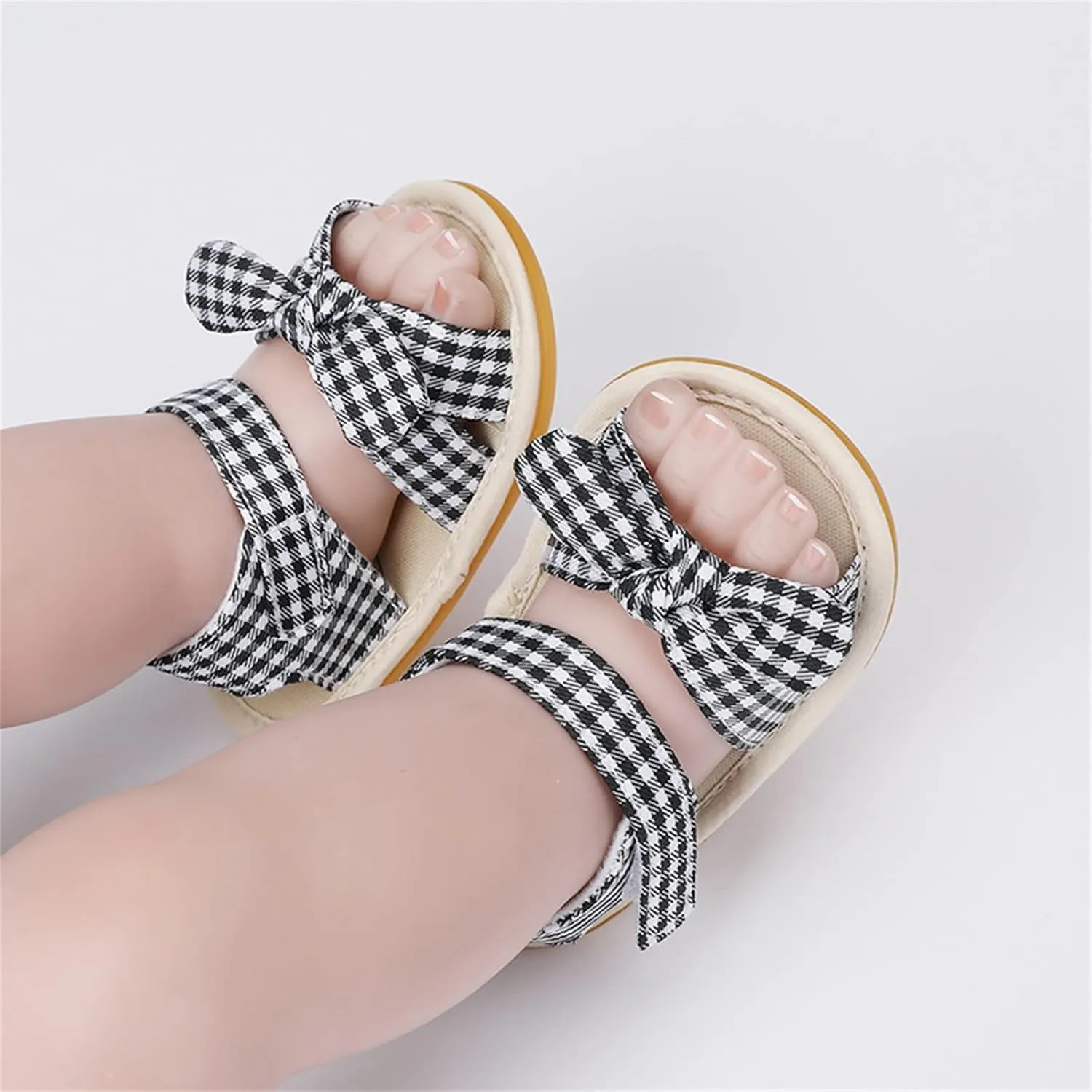 POLG Baby Boys Girls Sandals Summer Non-Slip Soft Sole Infant Slippers Cotton Crib Shoes for Toddler First-Walkers