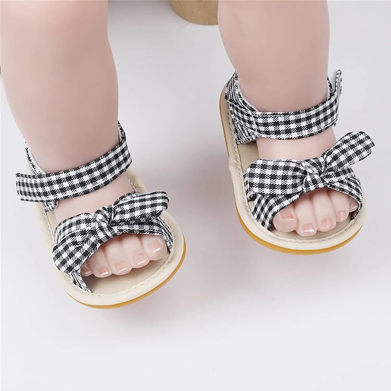 POLG Baby Boys Girls Sandals Summer Non-Slip Soft Sole Infant Slippers Cotton Crib Shoes for Toddler First-Walkers
