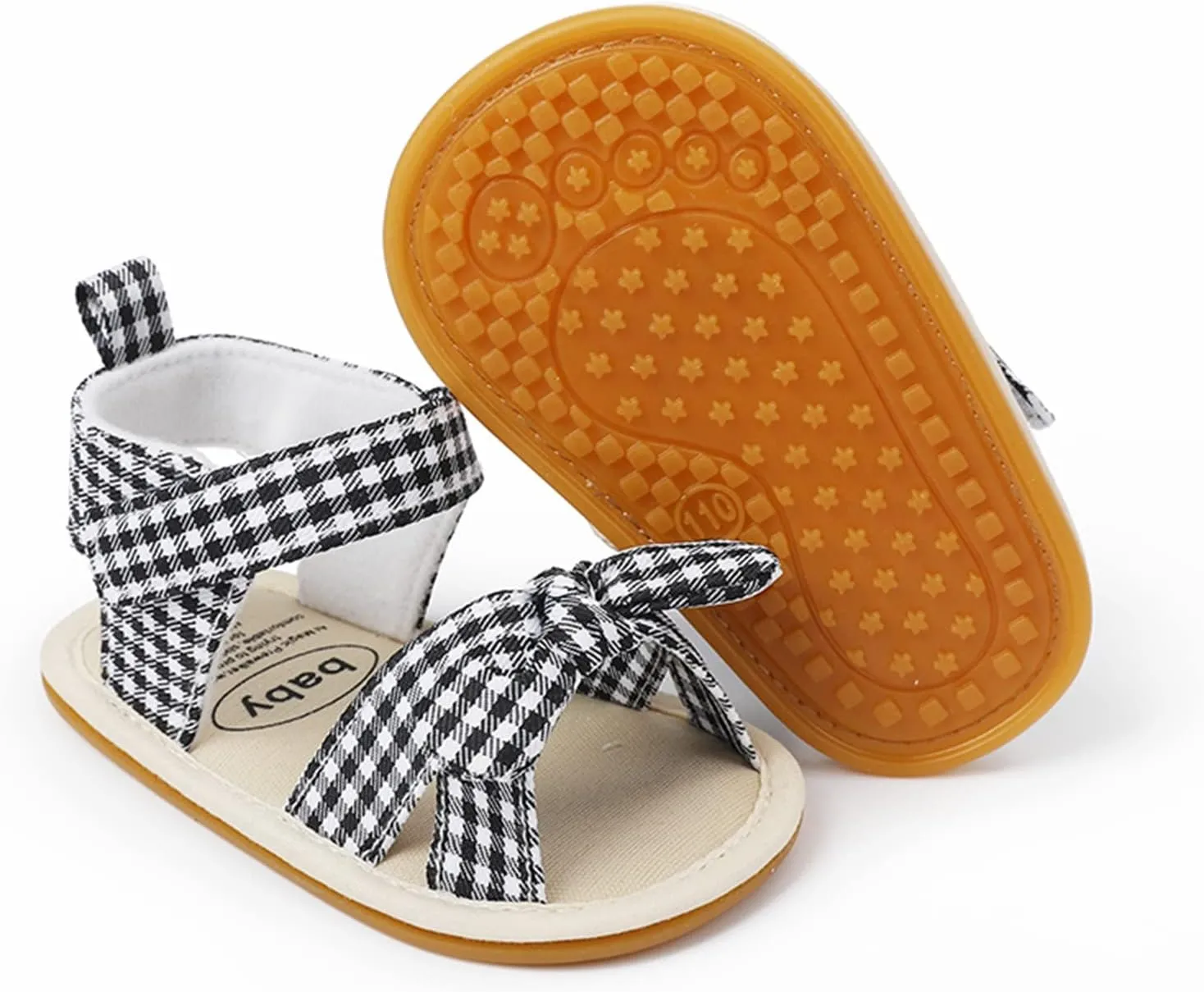 POLG Baby Boys Girls Sandals Summer Non-Slip Soft Sole Infant Slippers Cotton Crib Shoes for Toddler First-Walkers