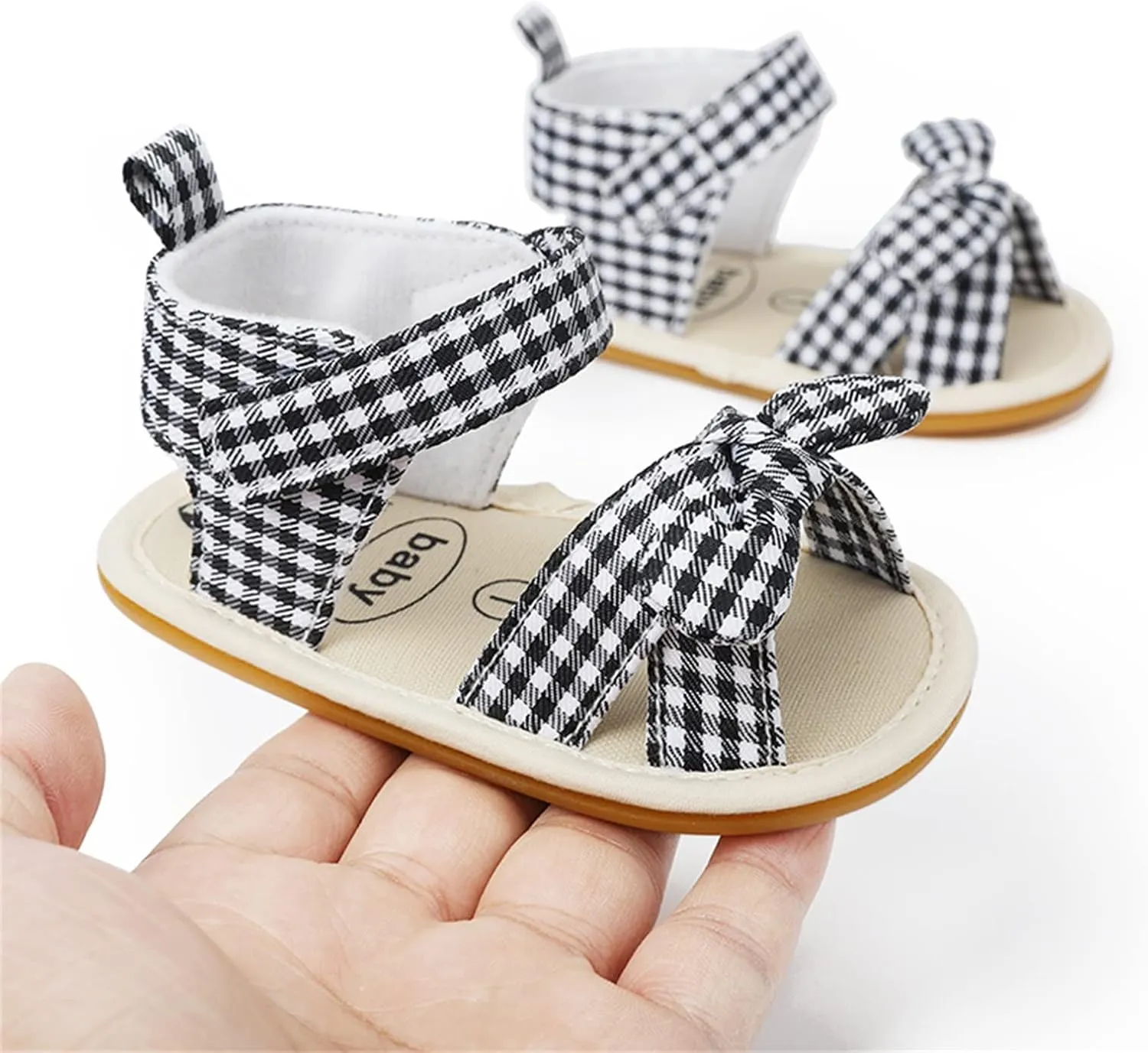 POLG Baby Boys Girls Sandals Summer Non-Slip Soft Sole Infant Slippers Cotton Crib Shoes for Toddler First-Walkers
