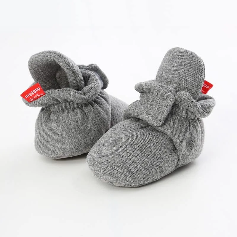 QIETION Newborn Baby Boys Girls Soft Fleece Booties Warm Slippers First Walkers Cozy Winter Sock Shoes Infant Crib Booties with Non Skid Bottom 0-18Month